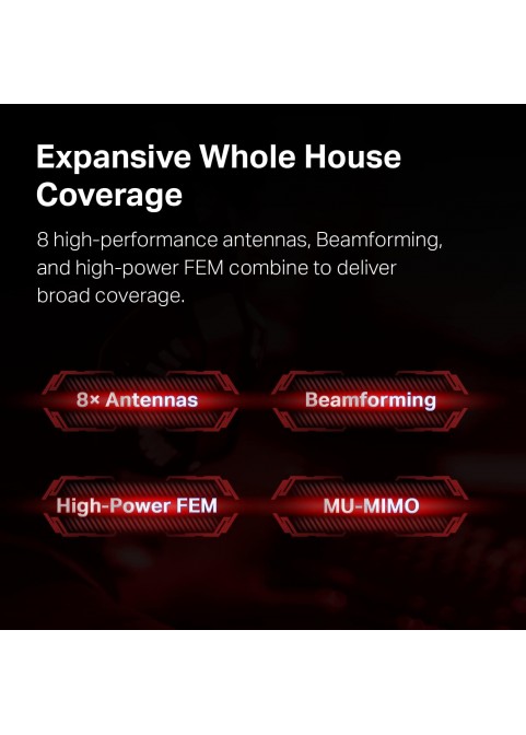 Dual-WiFi 6 Internet Gaming Router - Tri-band high-speed ax router, 2.5G WAN, 8 Gigabit LAN port